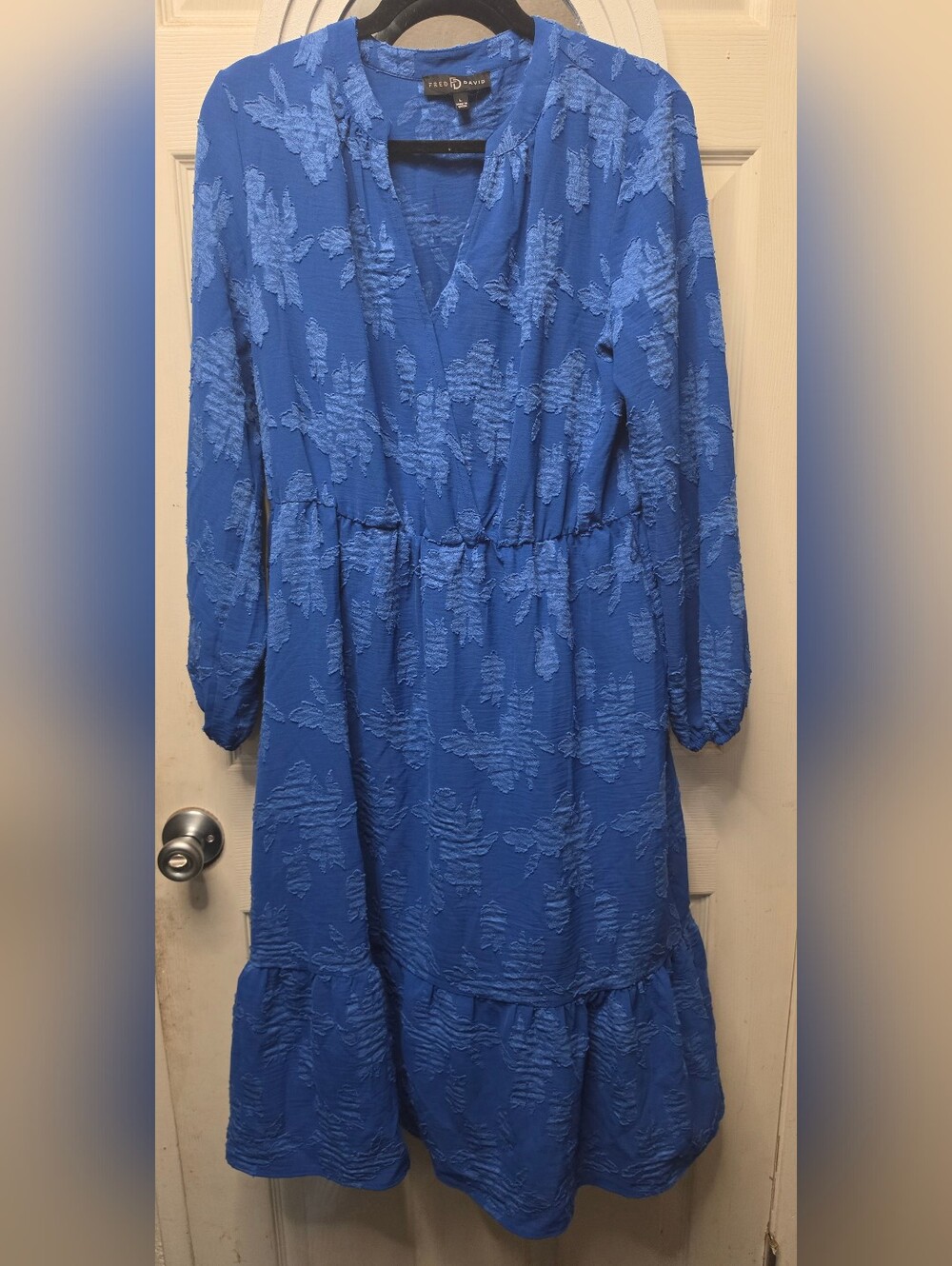 Fred David Royal Blue Textured Dress
